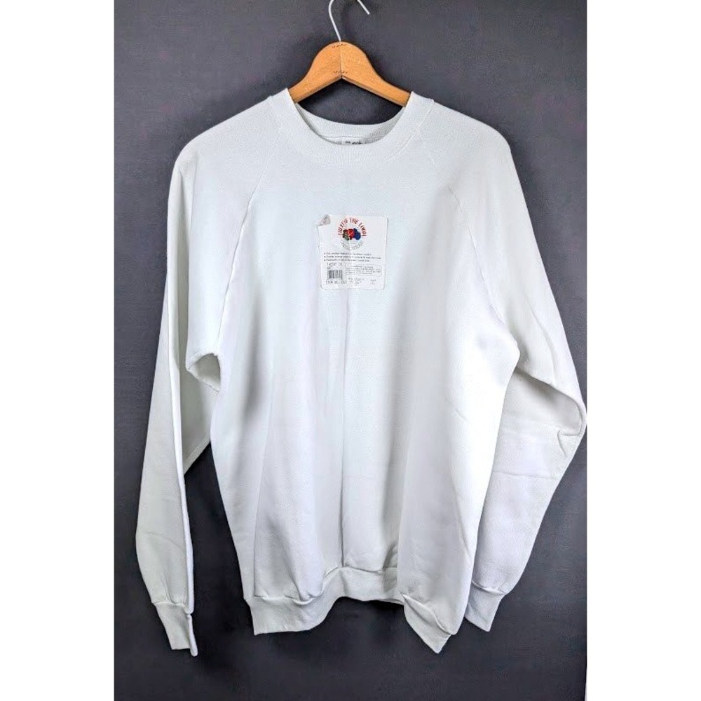 Vtg Fruit of the Loom Crewneck Sweatshirt Size XXL 90s Blank Raglan Unisex NOS
